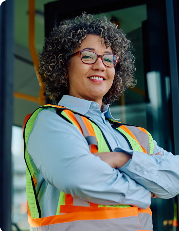 A parking attendant on patrol.